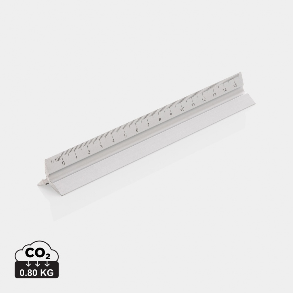 Logo trade corporate gifts image of: 15cm. Aluminum triangular ruler