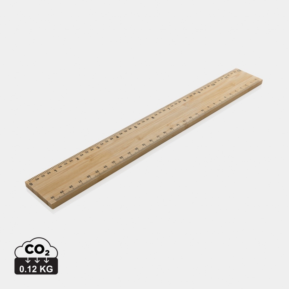 Logo trade promotional merchandise photo of: Timberson extra thick 30cm double sided bamboo ruler