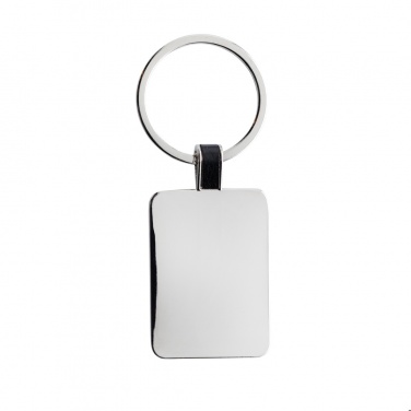 Logo trade promotional product photo of: RCS recycled zinc alloy rectangle keyring