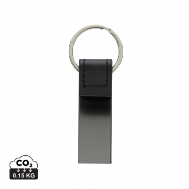 Logo trade promotional gift photo of: Luxury PU keychain RCS recycled zinc alloy