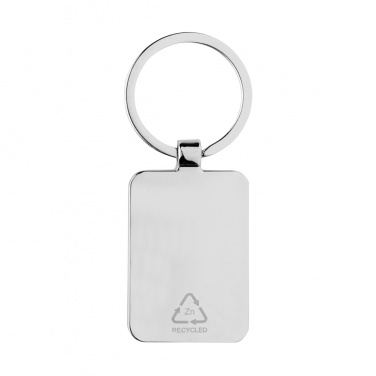 Logo trade corporate gifts picture of: RCS recycled zinc alloy rectangle keychain with bamboo