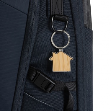 Logotrade advertising product image of: RCS recycled zinc alloy house keychain with bamboo