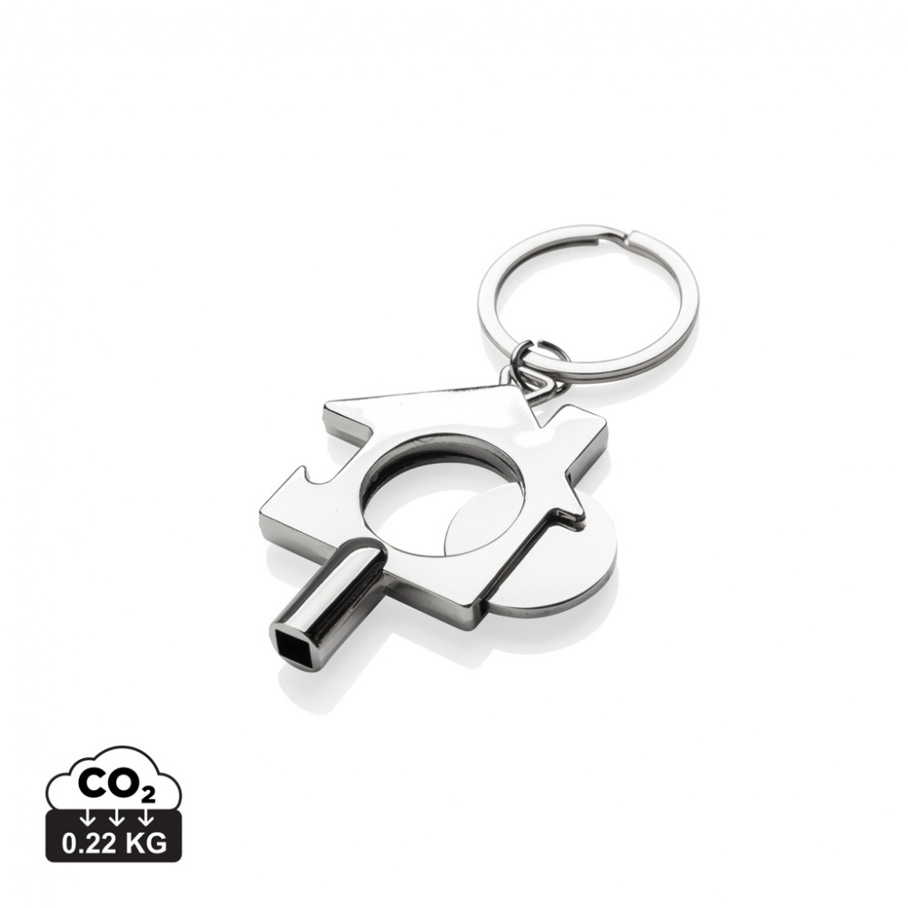 Logo trade promotional items picture of: RCS recycled zinc alloy 3 in 1 keychain