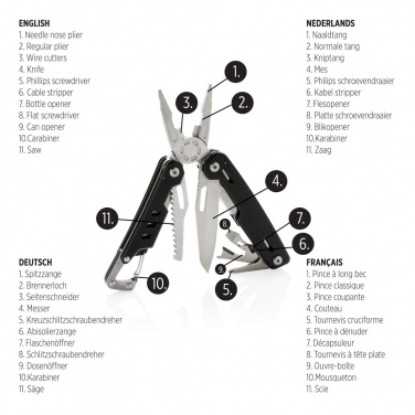 Logo trade corporate gifts image of: Solid multitool with carabiner