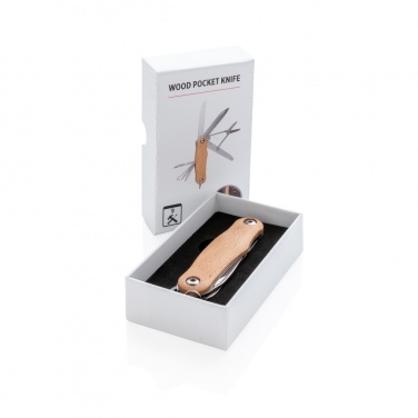 Logo trade promotional products image of: Wood pocket knife