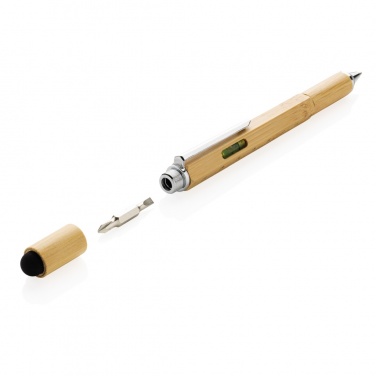 Logo trade business gifts image of: Bamboo 5-in-1 toolpen