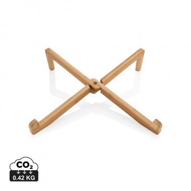 Logo trade promotional product photo of: Bamboo portable laptop stand