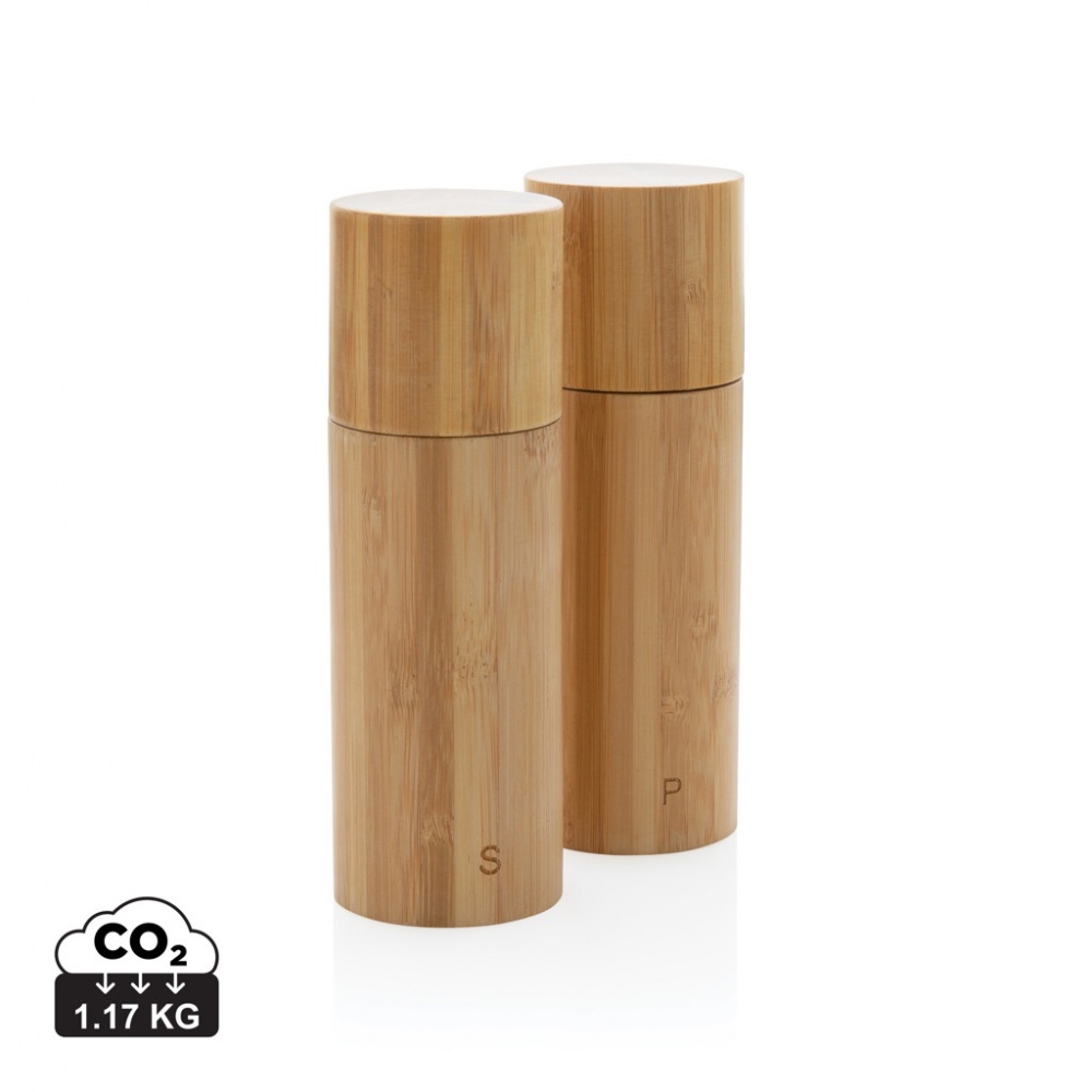 Logo trade corporate gifts picture of: Ukiyo bamboo salt and pepper mill set