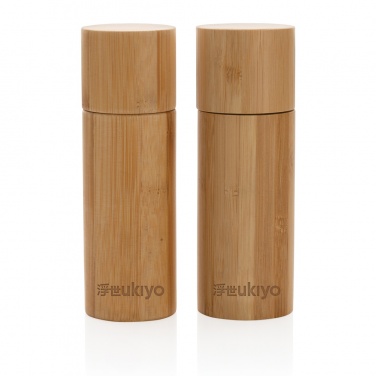 Logo trade promotional products picture of: Ukiyo bamboo salt and pepper mill set