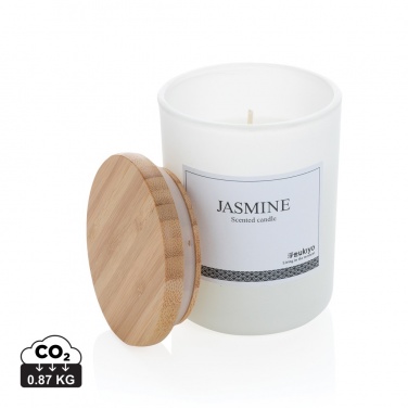 Logo trade promotional gift photo of: Ukiyo deluxe scented candle with bamboo lid