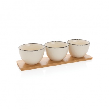 Logo trade corporate gifts picture of: Ukiyo 3pc serving bowl set with bamboo tray