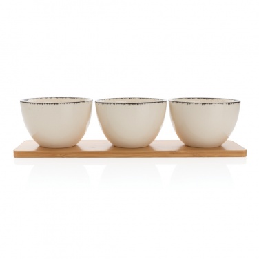 Logotrade advertising product picture of: Ukiyo 3pc serving bowl set with bamboo tray