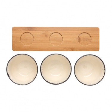 Logotrade promotional giveaways photo of: Ukiyo 3pc serving bowl set with bamboo tray