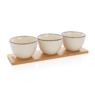 Logotrade corporate gift image of: Ukiyo 3pc serving bowl set with bamboo tray