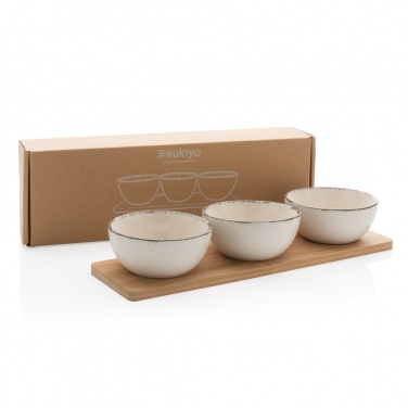 Logotrade business gift image of: Ukiyo 3pc serving bowl set with bamboo tray