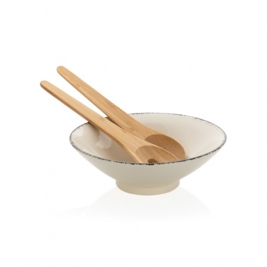 Logo trade business gift photo of: Ukiyo salad bowl with bamboo salad server