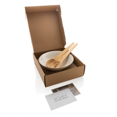 Logo trade promotional giveaways image of: Ukiyo salad bowl with bamboo salad server