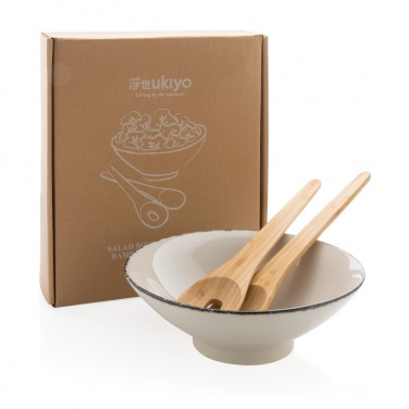 Logo trade promotional items image of: Ukiyo salad bowl with bamboo salad server