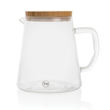 Logo trade corporate gifts image of: Ukiyo borosilicate glass carafe with bamboo lid 1.2L