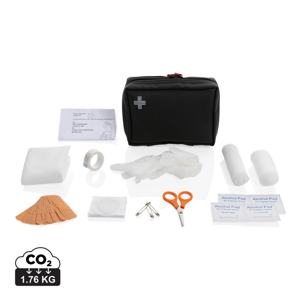 Logotrade promotional items photo of: RCS recycled nubuck PU pouch  first aid set