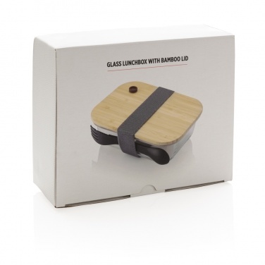 Logo trade promotional gift photo of: Glass lunchbox with bamboo lid