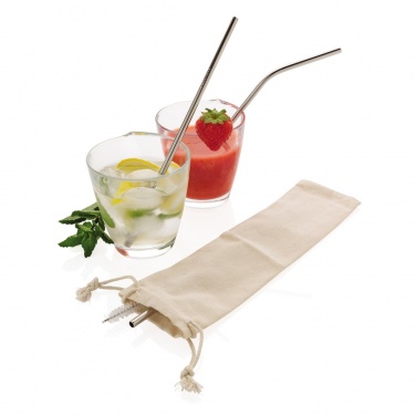 Logo trade promotional giveaways picture of: Reusable stainless steel 3 pcs straw set