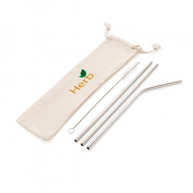 Logotrade promotional product picture of: Reusable stainless steel 3 pcs straw set