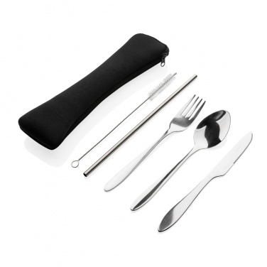 Logo trade corporate gifts picture of: 4 PCS stainless steel re-usable cutlery set