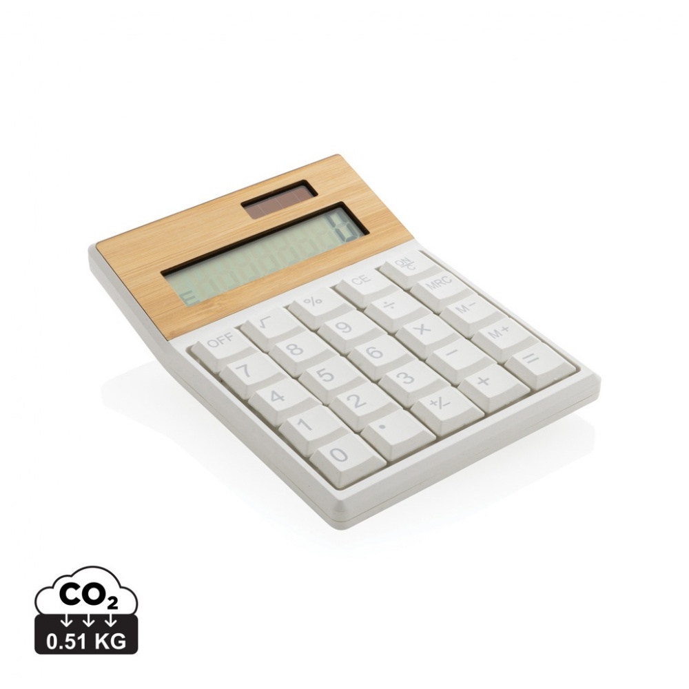 Logotrade corporate gift image of: Utah RCS recycled plastic and  bamboo calculator