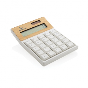 Logo trade corporate gifts image of: Utah RCS recycled plastic and  bamboo calculator