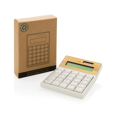 Logotrade advertising product picture of: Utah RCS recycled plastic and  bamboo calculator