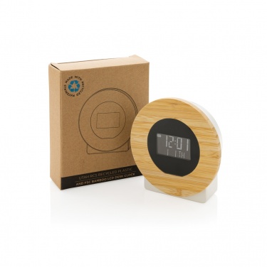 Logotrade promotional items photo of: Utah RCS rplastic and bamboo LCD desk clock