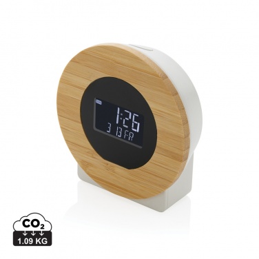 Logo trade advertising products image of: Utah RCS rplastic and bamboo LCD desk clock