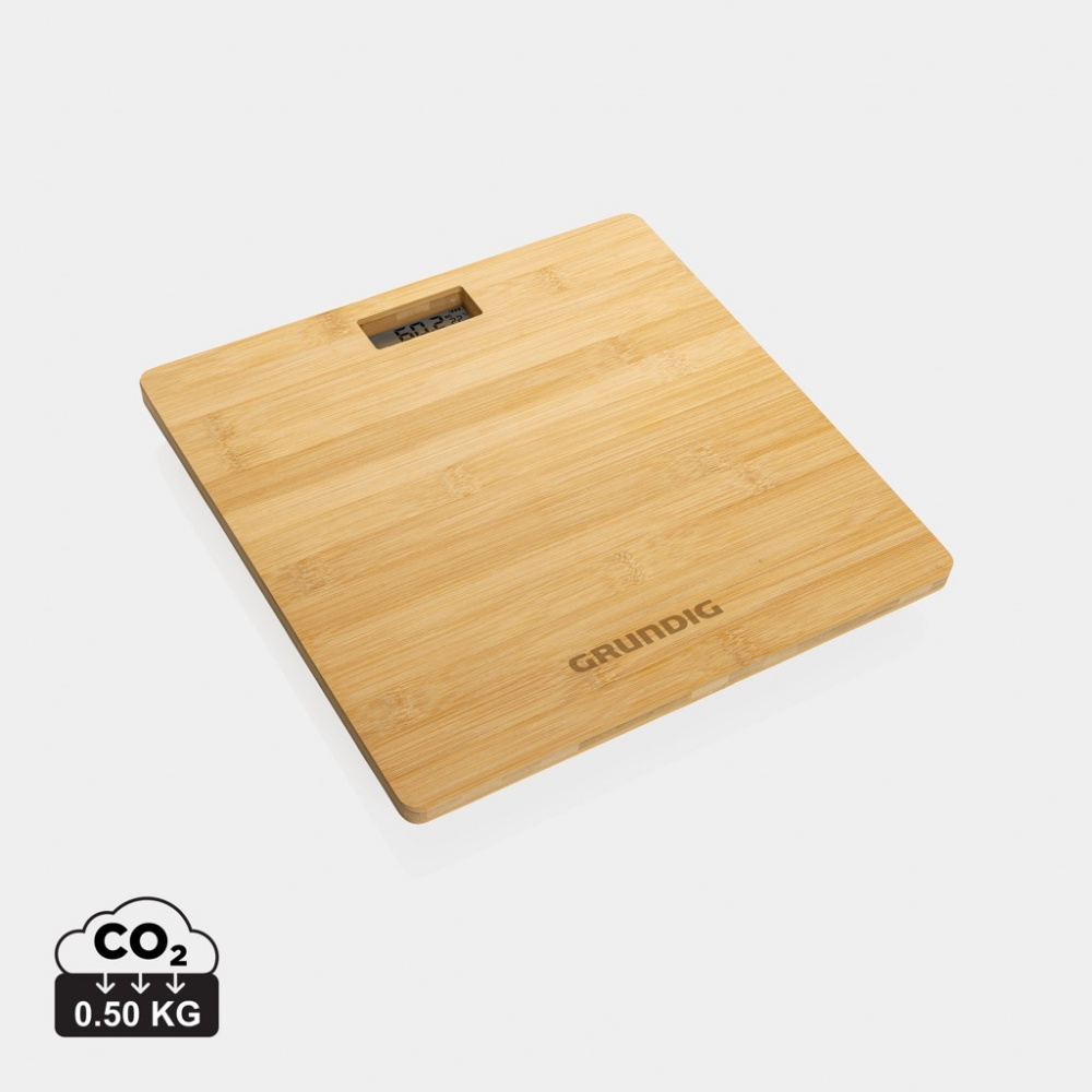 Logo trade promotional item photo of: Grundig Bamboo Digital Body Scale