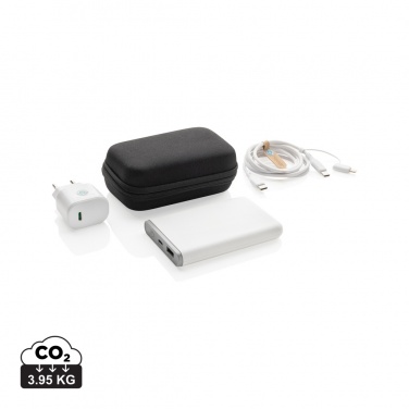 Logo trade promotional giveaways image of: Surge RCS recyled PET 20W type C 3 pcs charging set