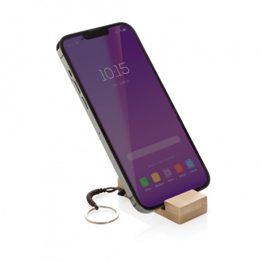 Logotrade corporate gift image of: Standkey bamboo keychain phone stand