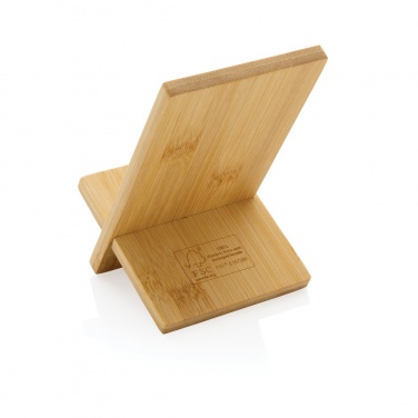 Logo trade promotional products image of: Bamboo phone stand in kraft box