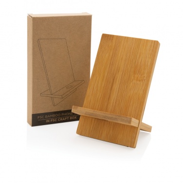 Logo trade advertising product photo of: Bamboo phone stand in kraft box