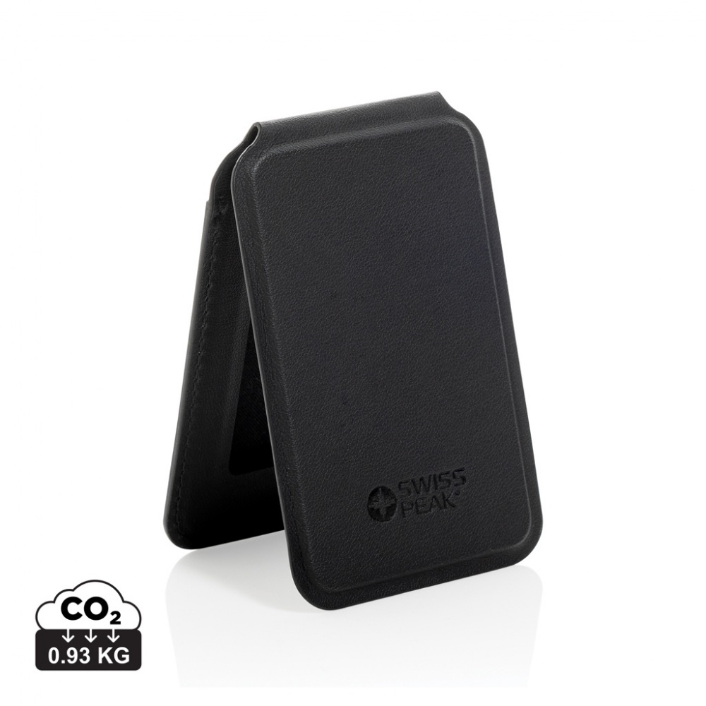 Logo trade advertising product photo of: Magstand RCS recycled PU magnetic phone wallet with stand