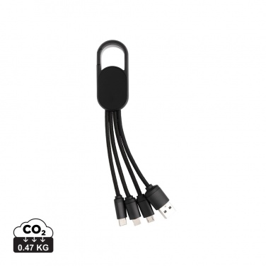 Logotrade promotional item picture of: 4-in-1 cable with carabiner clip