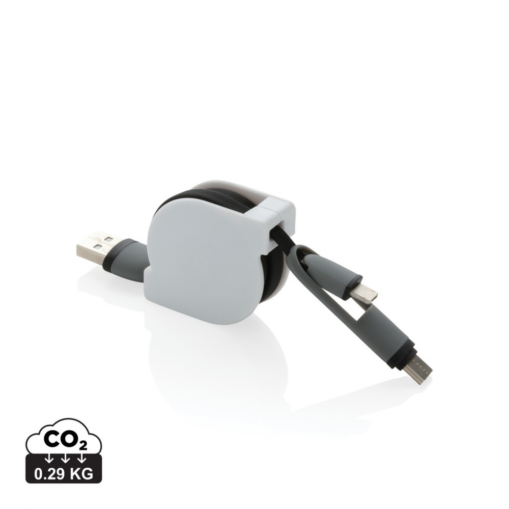 Logo trade promotional merchandise photo of: 3-in-1 retractable cable