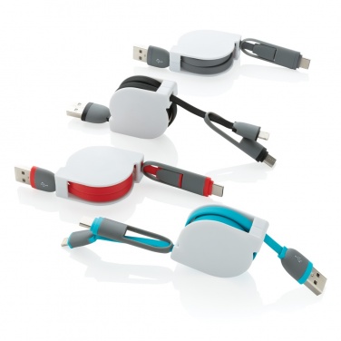 Logo trade promotional items image of: 3-in-1 retractable cable