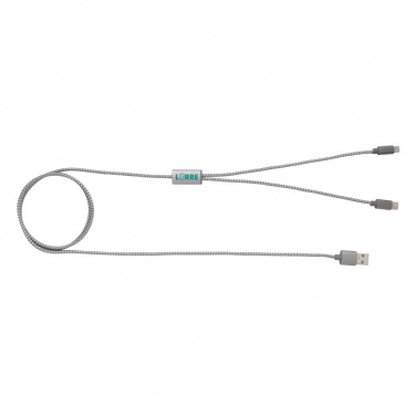 Logo trade promotional gifts image of: 3-in-1 braided cable