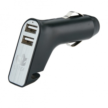 Logo trade promotional giveaways picture of: Dual port car charger with belt cutter and hammer