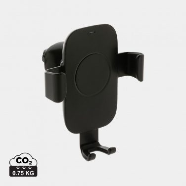 Logo trade promotional items image of: RCS recycled plastic 10W wireless charging car holder