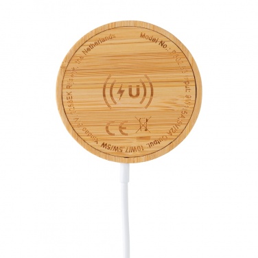 Logotrade promotional product image of: 10W bamboo magnetic wireless charger