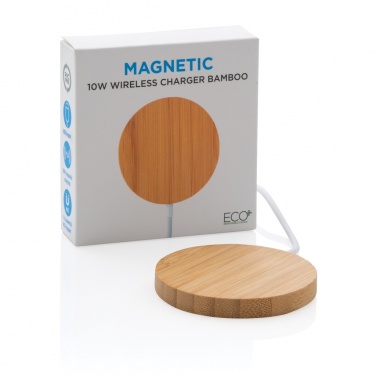 Logotrade corporate gift picture of: 10W bamboo magnetic wireless charger