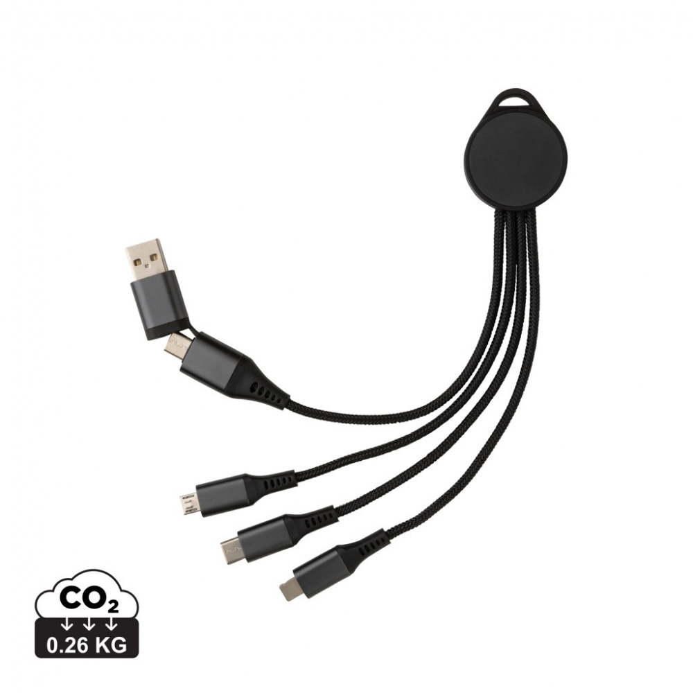 Logo trade corporate gifts image of: Terra RCS recycled aluminium 6-in-1 charging cable