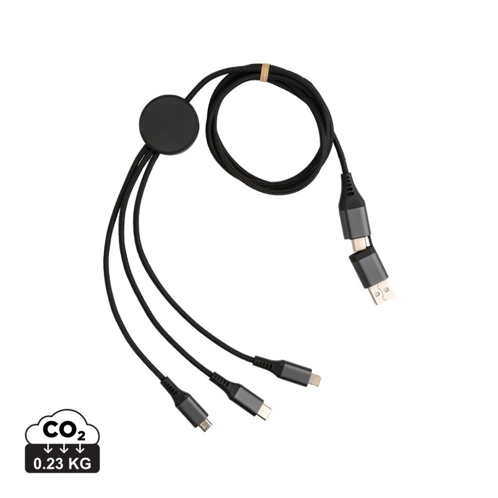 Logotrade promotional giveaways photo of: Terra RCS recycled aluminium 120cm 6-in-1 cable