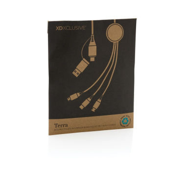 Logo trade business gift photo of: Terra RCS recycled aluminium 120cm 6-in-1 cable